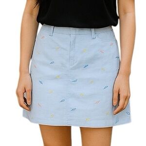 G-FLEX Mini Skort/Skirt Women’s Size Medium Embroidered Flip Flop Pattern Blue